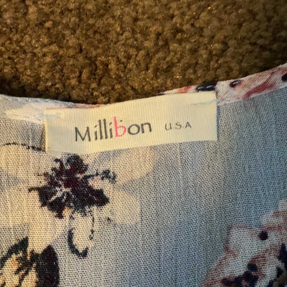 Million floral blue top small - Picture 3 of 5
